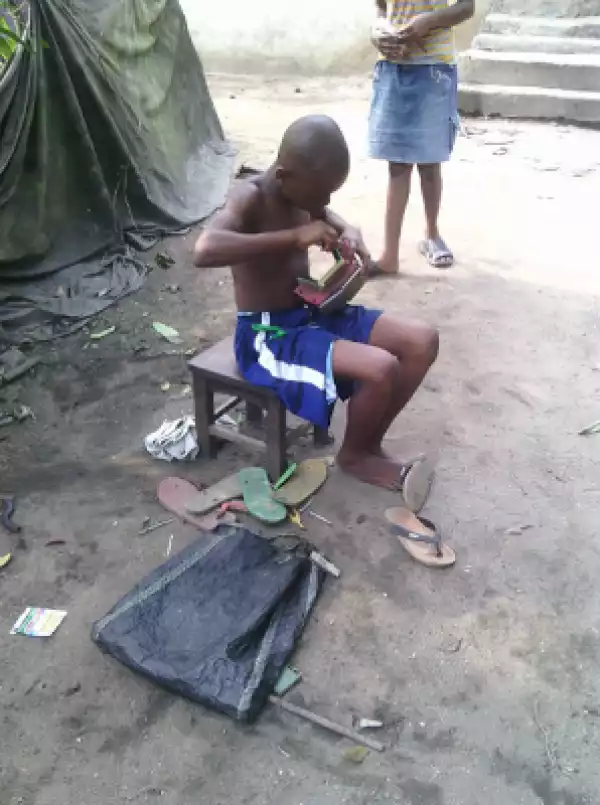 Creativity!! Boy Construct Keke Napep Using Slippers (Photos)